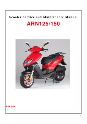 2006 Keeway ARN125, ARN150 scooter service maintenance manual Preview image 1