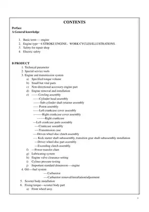 ARN125/150 Scooter Service and Maintenance Manual (2006) Preview image 2