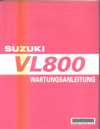 Suzuki VL800 Motorcycle Service Manual (2001 Model)