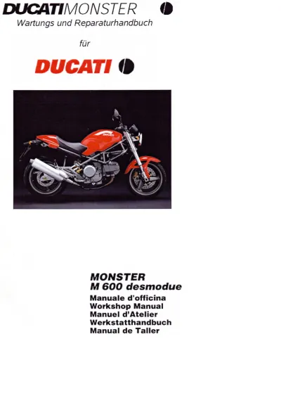Preview: 1994–2002 Ducati Monster M600 desmodue Factory Workshop Manual