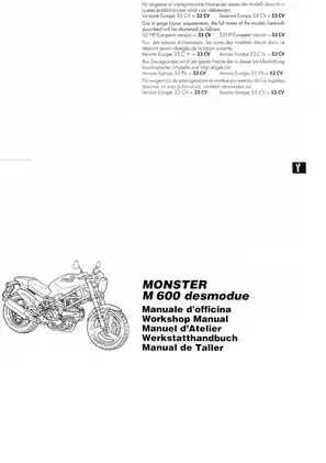 Comprehensive Ducati Monster M600 Desmodue Workshop Manual Preview image 2