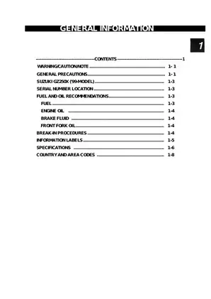 Suzuki GZ250 Service Manual (1999 Model) - Complete Repair and Maintenance Guide Preview image 5