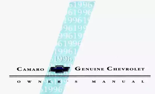 1996 Chevrolet Camaro Owner’s Manual - Comprehensive Guide