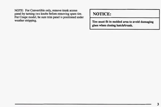 1998 Chevrolet Camaro Owner's Manual Supplement - Essential Maintenance and Repair Guide Preview image 5