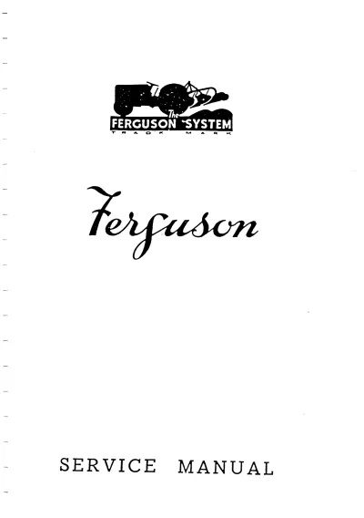 Preview: Massey Ferguson TE-20, TEA-20, TE-A20, TE-D20, TE-F20, TO-20 and TO-30 Tractors 1946–1956 Service Manual (P/N 819 135 M1)