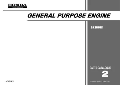 Preview: 2005 Honda GX160H1 General Purpose Engine Parts Catalog (P/N C4256-90954)