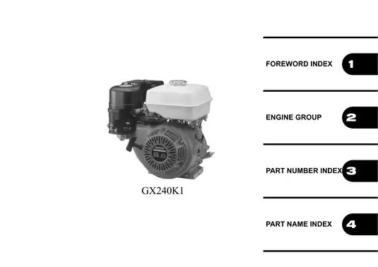 Honda GX240K1 Engine Parts Catalogue Manual (2007 Edition) Preview image 3