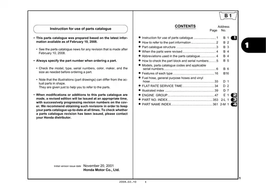 Honda GX340K1 Parts Catalog and Service Manual (2008) Preview image 5
