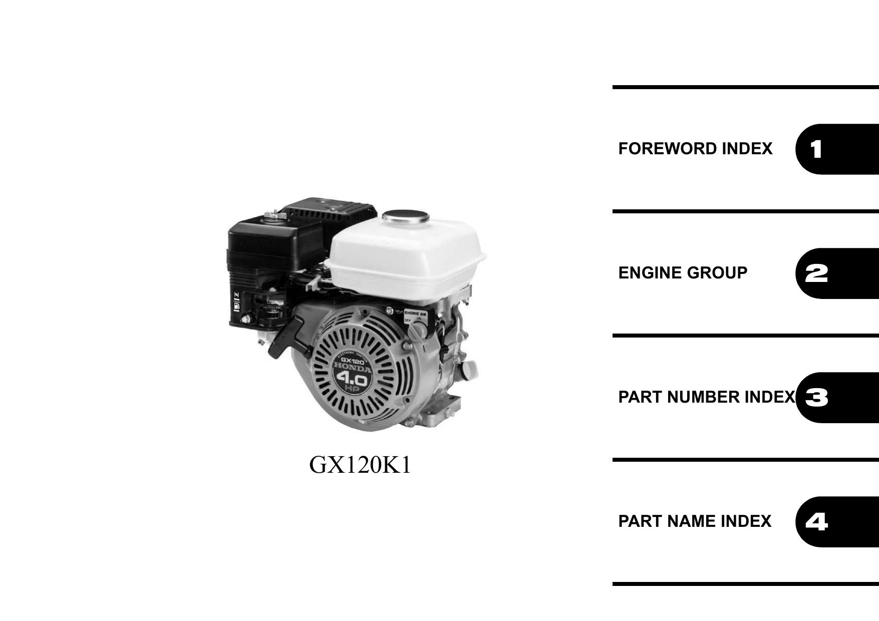 Honda GX120 thru GX670, GX series, 4 hp -24 hp engine parts catalog Preview image 3