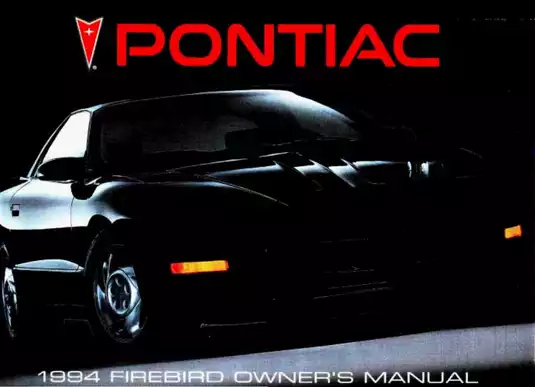 1994 Pontiac Firebird owner`s manual Preview image 1