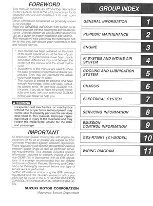 2000-2002 Suzuki GSX-R 750 manual Preview image 2