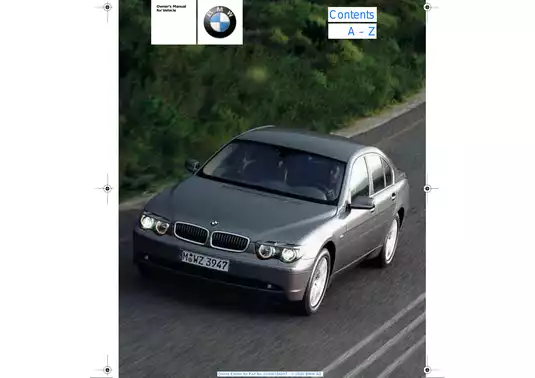 BMW 745i/745Li Owner's Manual (2001) - Complete Guide to Vehicle Control, Maintenance, and Features