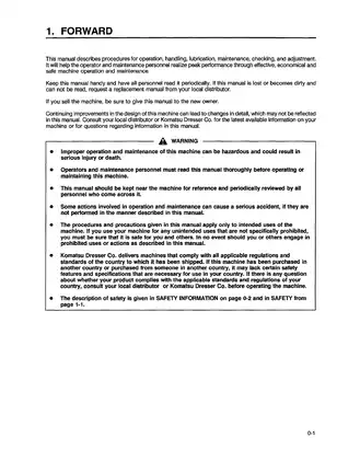 Komatsu PC200-6, PC200LC-6, PC210LC-6, PC220LC-6, PC250LC-6 excavator operation manual Preview image 4