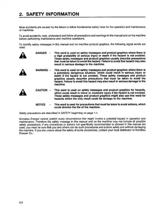 Komatsu PC200-6, PC200LC-6, PC210LC-6, PC220LC-6, PC250LC-6 excavator operation manual Preview image 5