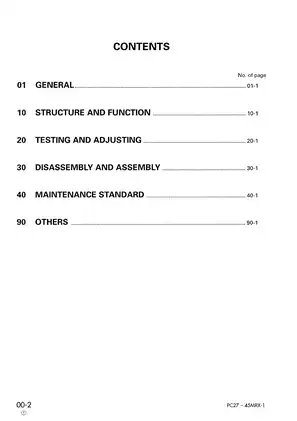 Komatsu PC40MR, PC40MRX-1, PC45MR, PC45MRX-1 excavator shop manual Preview image 3