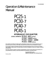 Komatsu  PC25-1, PC30-7, PC40-7, PC45-1 Hydraulic Excavator Operation and Maintenance Manual (P/N SEAM006600) – preview page 1