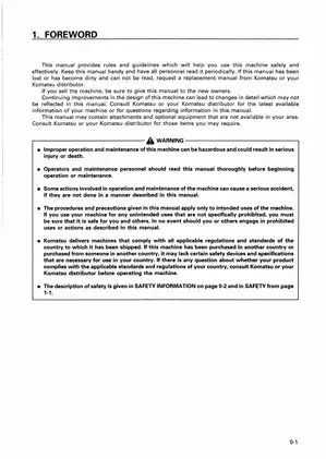 Komatsu Excavator Operation & Maintenance Manual (PC25-1, PC30-7, PC40-7, PC45-1) Preview image 3