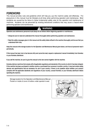 Komatsu PC40MR-2 Excavator Operation & Maintenance Manual Preview image 4