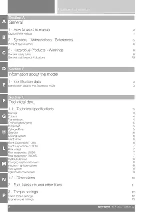 2007 Ducati 1098, 1098R, 1098TRI superbike manual Preview image 2