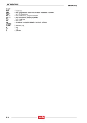 Aprilia RX 50 Racing Service Manual and Maintenance Guide Preview image 5