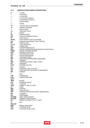 Aprilia Atlantic 125 - 200 Repair Manual and Service Guide Preview image 5