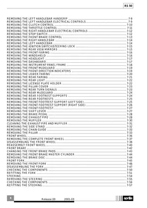 Aprilia RS 50 workshop manual Preview image 5