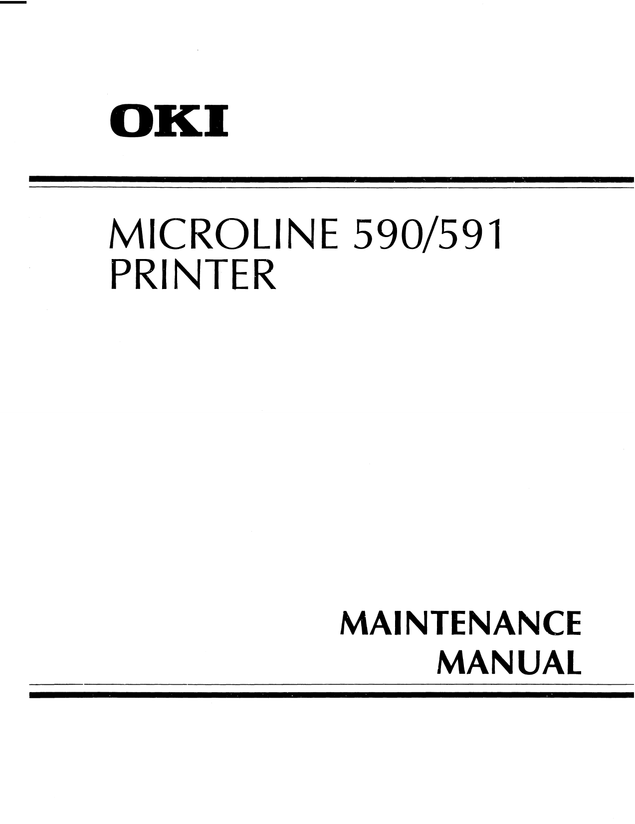 Okidata Microline 590, 591 dot matrix printer  service guide Preview image 1