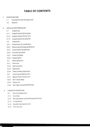 Okidata Microline 590, 591 dot matrix printer maintenance manual Preview image 3
