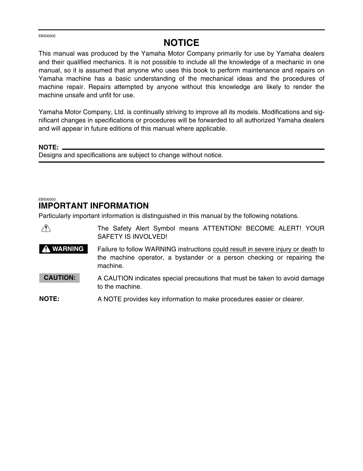 2004-2005 Yamaha YFZ450S, YZF450T owner´s service + factory service manual Preview image 5