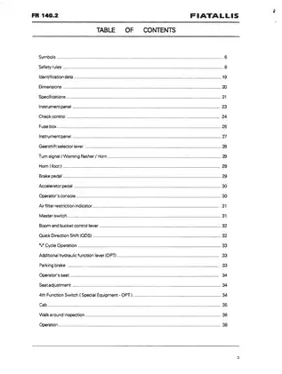 Fiat Allis FR 140, FR 140.2 wheel loader manual Preview image 4