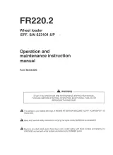 Fiat Allis FR220.2 Wheel Loader Operation and Maintenance Manual (P/N 604.02.209) – preview page 1