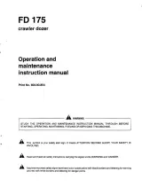 Fiat-Allis FD175 Crawler Dozer Operation and Maintenance Manual (P/N 604.00.854; 604.06.572) – preview page 1