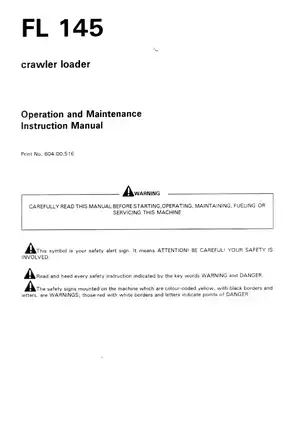 Fiat Allis FL 145 Crawler Loader operation maintenance instruction manual Preview image 2