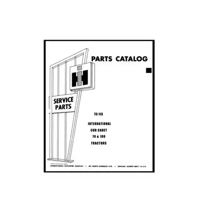 International IH Cub Cadet 70, 100 garden tractor Illustrated Parts List IPL Preview image 2