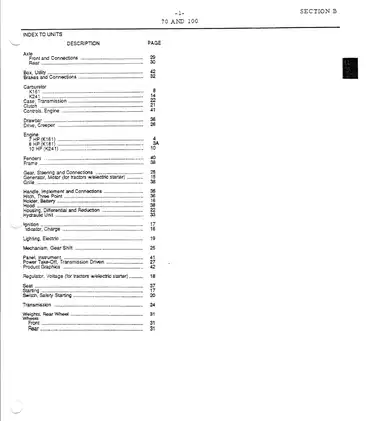 Cub Cadet 70 & 100 Tractor Service Manual - Parts Catalog and Index Preview image 3