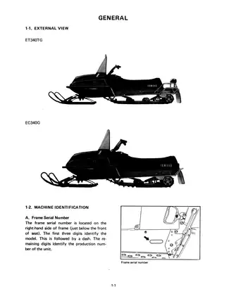 1983-1988 Yamaha Enticer, Excel 340, ET340(T),  EC340 snowmobile manual Preview image 3