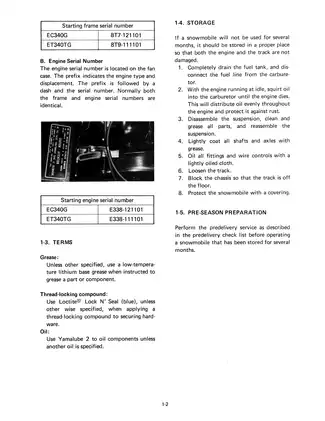 1983-1988 Yamaha Enticer, Excel 340, ET340(T),  EC340 snowmobile manual Preview image 4