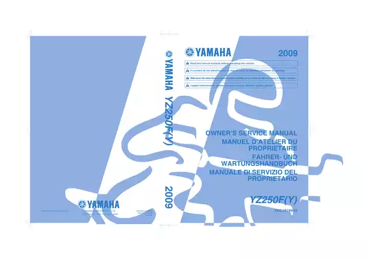 Yamaha YZ250F (2008) Owner's Service Manual – Complete Maintenance & Repair Guide
