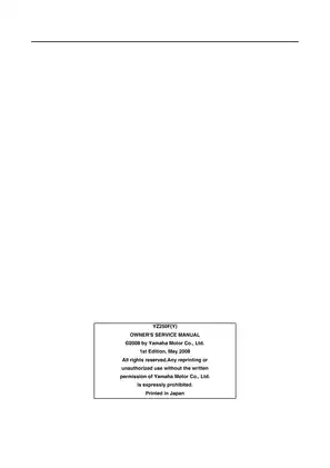 Yamaha YZ250F (2008) Owner's Service Manual – Complete Maintenance & Repair Guide Preview image 5