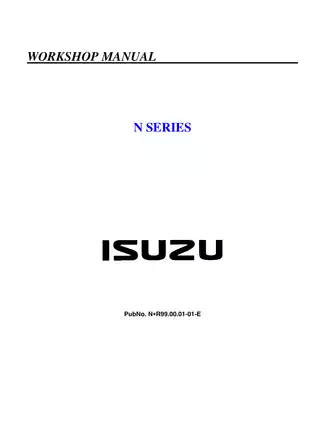1999-2001 Isuzu N series workshop manual