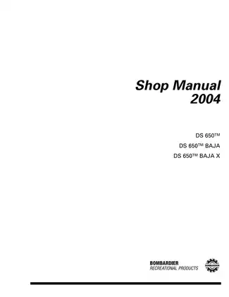 2004 (BRP) Bombardier DS 650 Baja X ATV shop manual Preview image 2