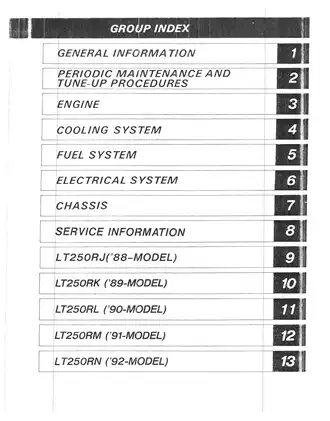 1987-1992 Suzuki LT250R, LTR250 service manual Preview image 1