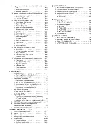 Sharp AL-2030, AL-2040CS, AL-2050CS multifunction printer (MFP) service guide Preview image 5