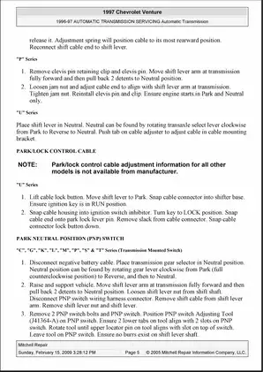 1997-1999 Pontiac Trans Sport Automatic Transmission Servicing Preview image 5