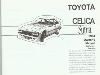 1982-1986 Toyota Celica Supra MK 2, Mark II owners manual Preview image 2