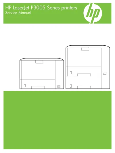 Preview: HP LaserJet P3005 Series 2006 Service Manual (P/N Q7812-90910)