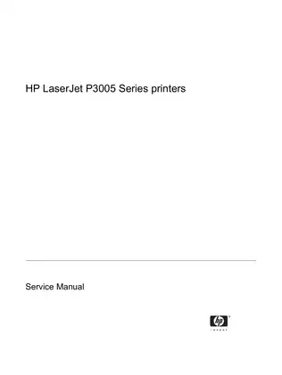 HP LaserJet P3005 monochrome laser printer service manual Preview image 3