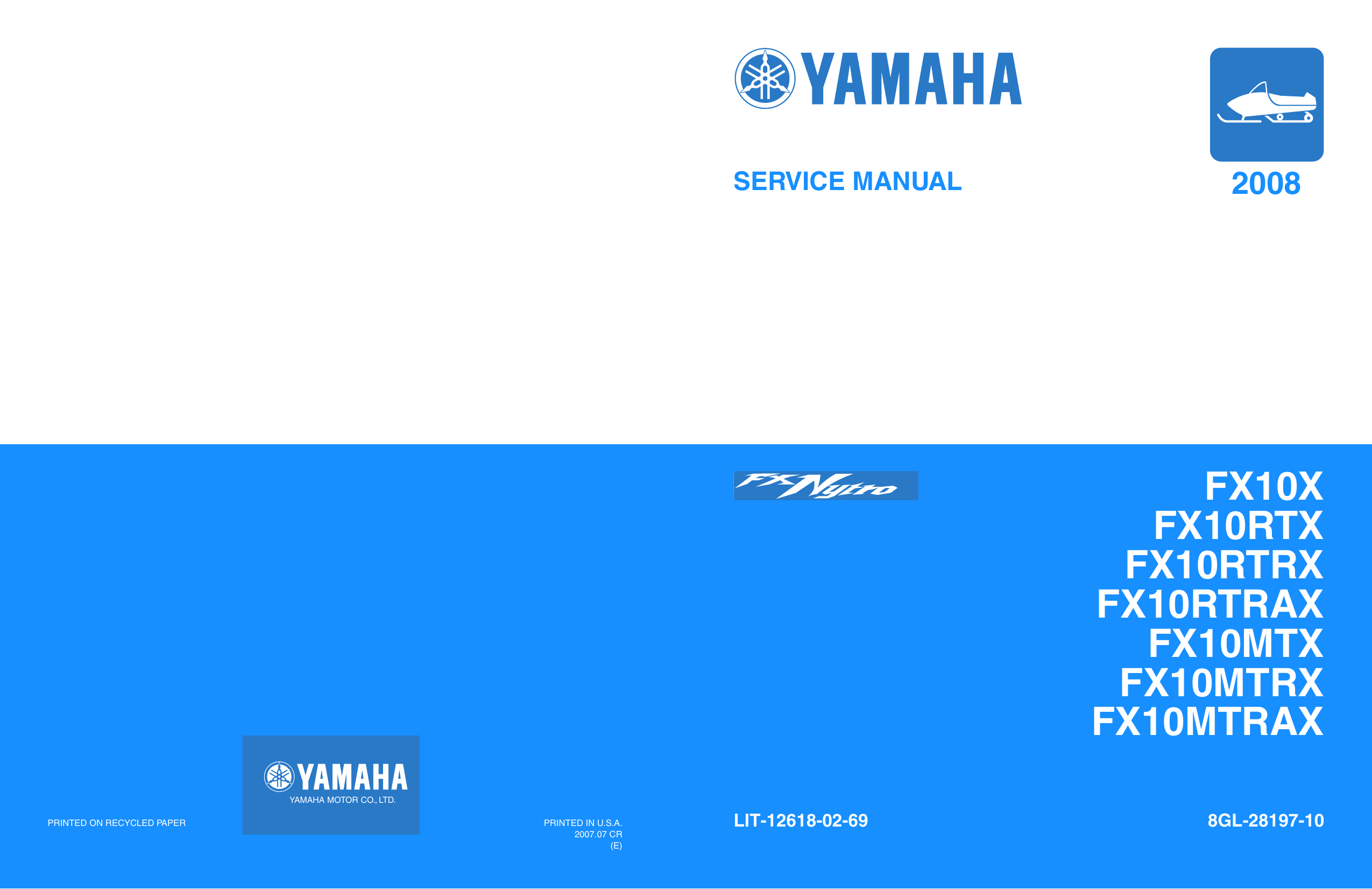 2008 Yamaha FX Nytro snowmobile repair manual Preview image 6