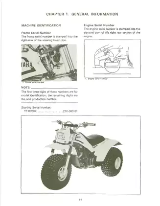 Comprehensive Service Manual for Yamaha YTMZ00K All-Terrain Vehicle (1986) Preview image 5