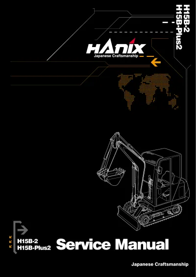 Preview: Hanix H15B-Plus2 & H15B-2 Excavator 1999–2005 Service Manual (P/N 2SM0409)